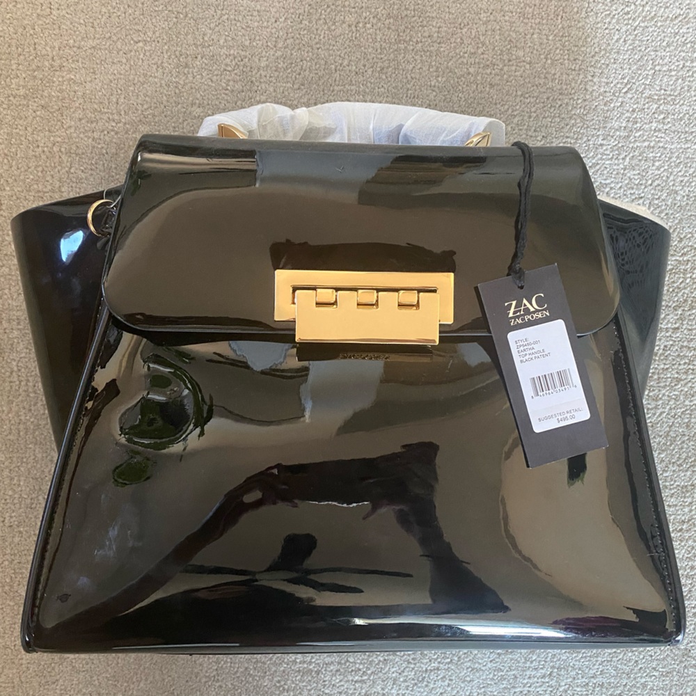 ZAC Zac Posen Black Patent Leather Bag